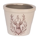 Flower Pot Inside Beige Brown Ø 8x7 cm