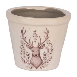 [6CEGTW0001XS] Blumentopf für Innen Beige Braun Ø 8x7 cm