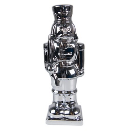[6CE1490ZI] Decoration nutcracker Silver 8x7x23 cm