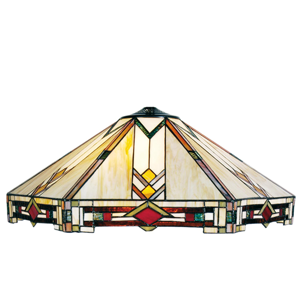 Lampenschirm Tiffany Beige, Rot Ø 58x23 cm