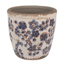 Vaso Porta Pianta Beige Blu Ø 17x16 cm