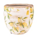 Clayre & Eef Fioriera Ø 18x17 cm Giallo Ceramica Limone