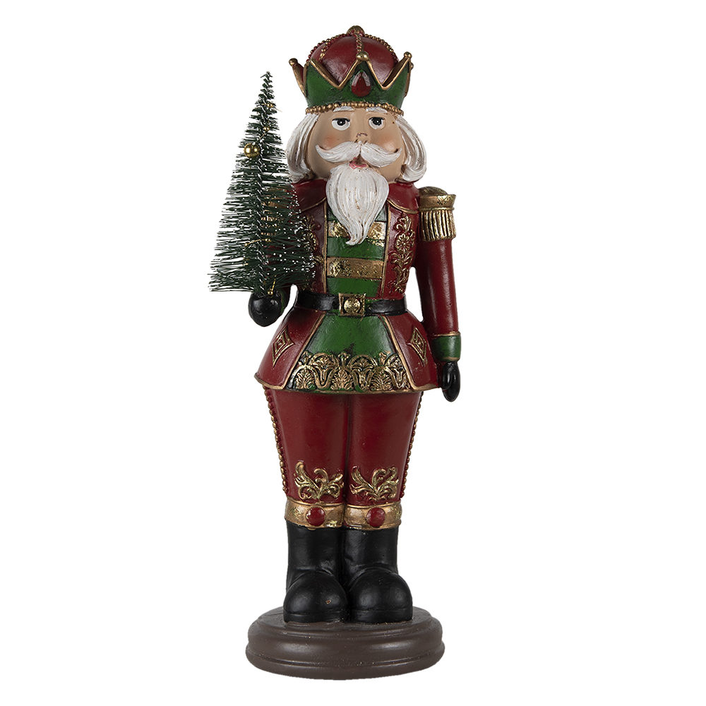 Clayre & Eef Beeld Notenkraker 13x10x32 cm Rood Kunststof