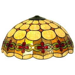 [5LL-5427] Lampenschirm Tiffany Beige, Rot Ø 50x28 cm