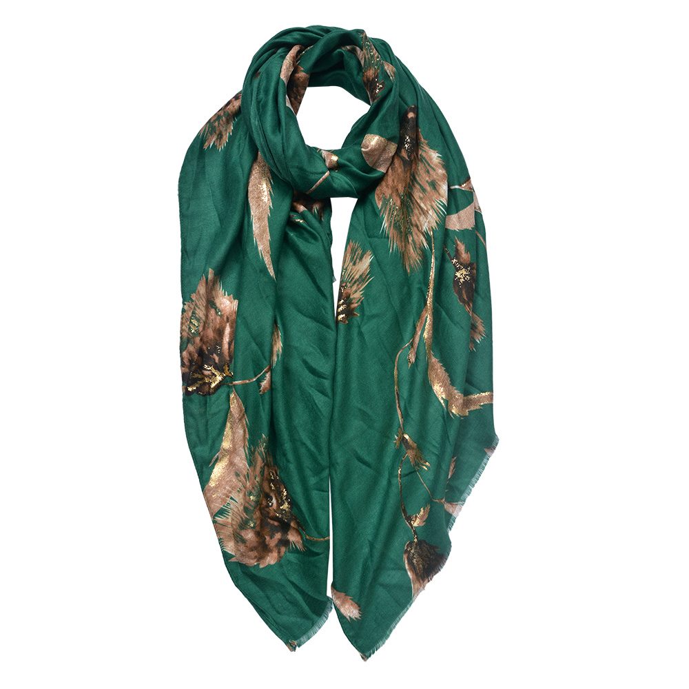 Foulard femme impirmée Vert 90x180 cm