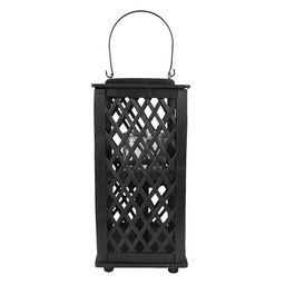 [6RO0588S] Windlicht Schwarz 19x19x40 cm