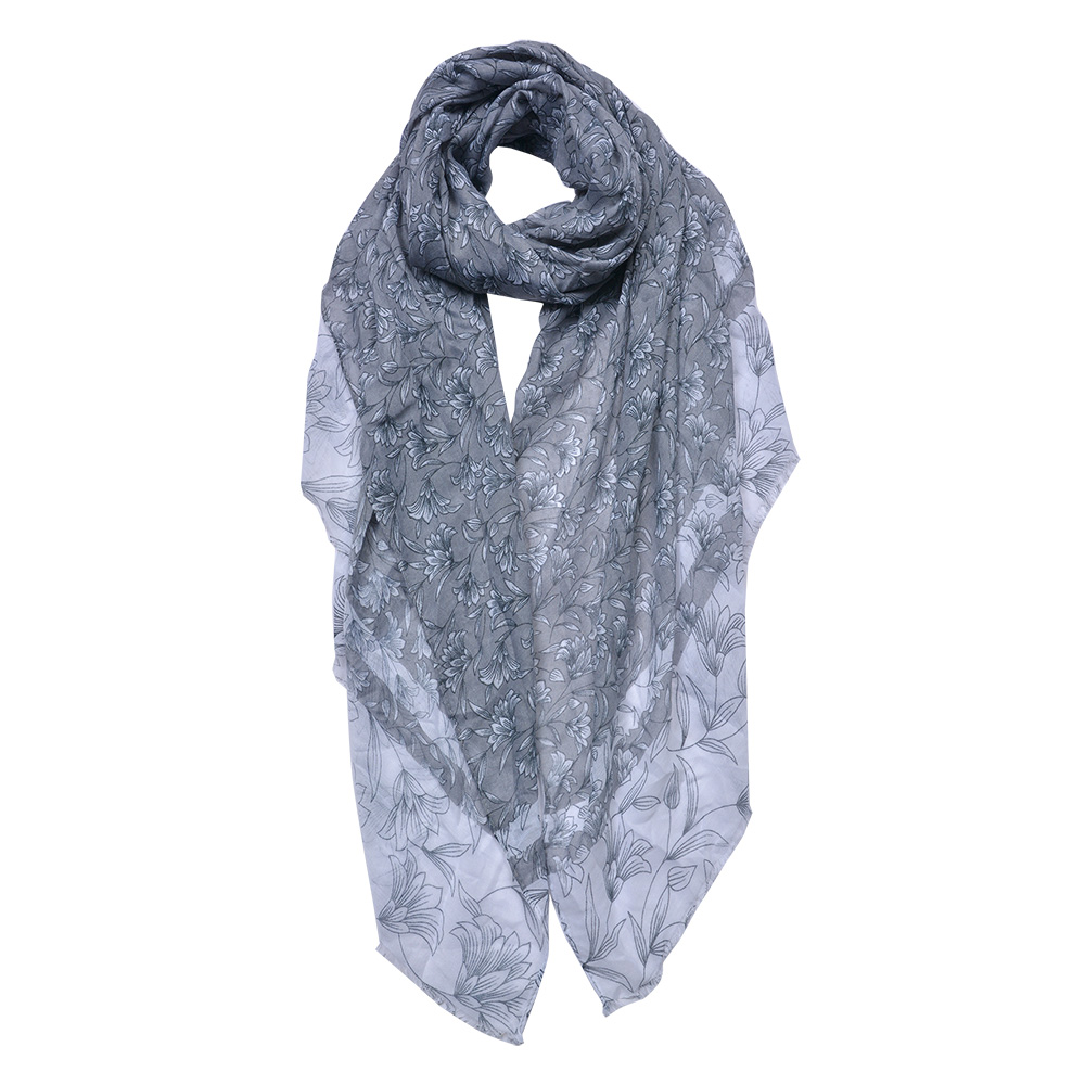 Foulard femme impirmée Gris 85x180 cm