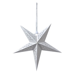 [6PA0511S] Décoration de Noël Étoile Blanc 30x10x30 cm