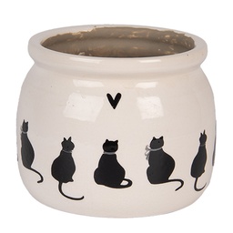 [6CEPWS0001S] Vaso Porta Pianta Beige Nero Ø 12x10 cm