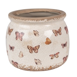 [6CE1662M] Blumentopf für Innen Beige Ø 16x13 cm