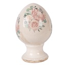 Uovo decorativo su piede Beige Rosa Ø 9x14 cm