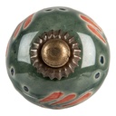 Clayre & Eef Door Knob Ø 3x3 cm Green Ceramic