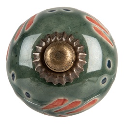 Clayre & Eef Pomello Ø 3x3 cm Verde Ceramica