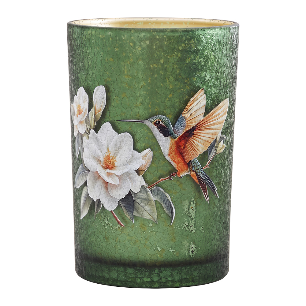 Tealight holder Green White Ø 12x18 cm