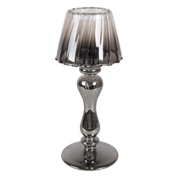 [6GL4654] Tealight holder Grey Ø 9x22 cm