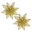 Weihnachtsdeko Blume (set 2) Goldfarbig Ø 15x2 cm