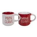 Mugs Set of 2 White Red 14x9x9 cm / 400 ml