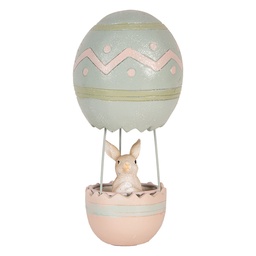 [6PR5473] Deko Kaninchen Beige Blau Ø 12x25 cm