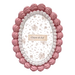 [2F1391] Picture Frame Pink White 15x2x20 cm / 10x15 cm