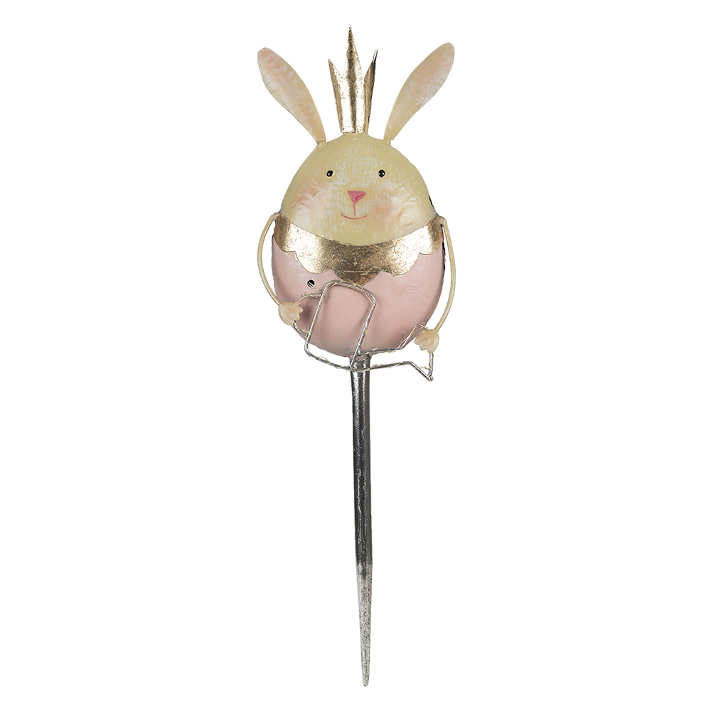 Spuntone da Giardino Coniglio Rosa, Beige 17x8x59 cm