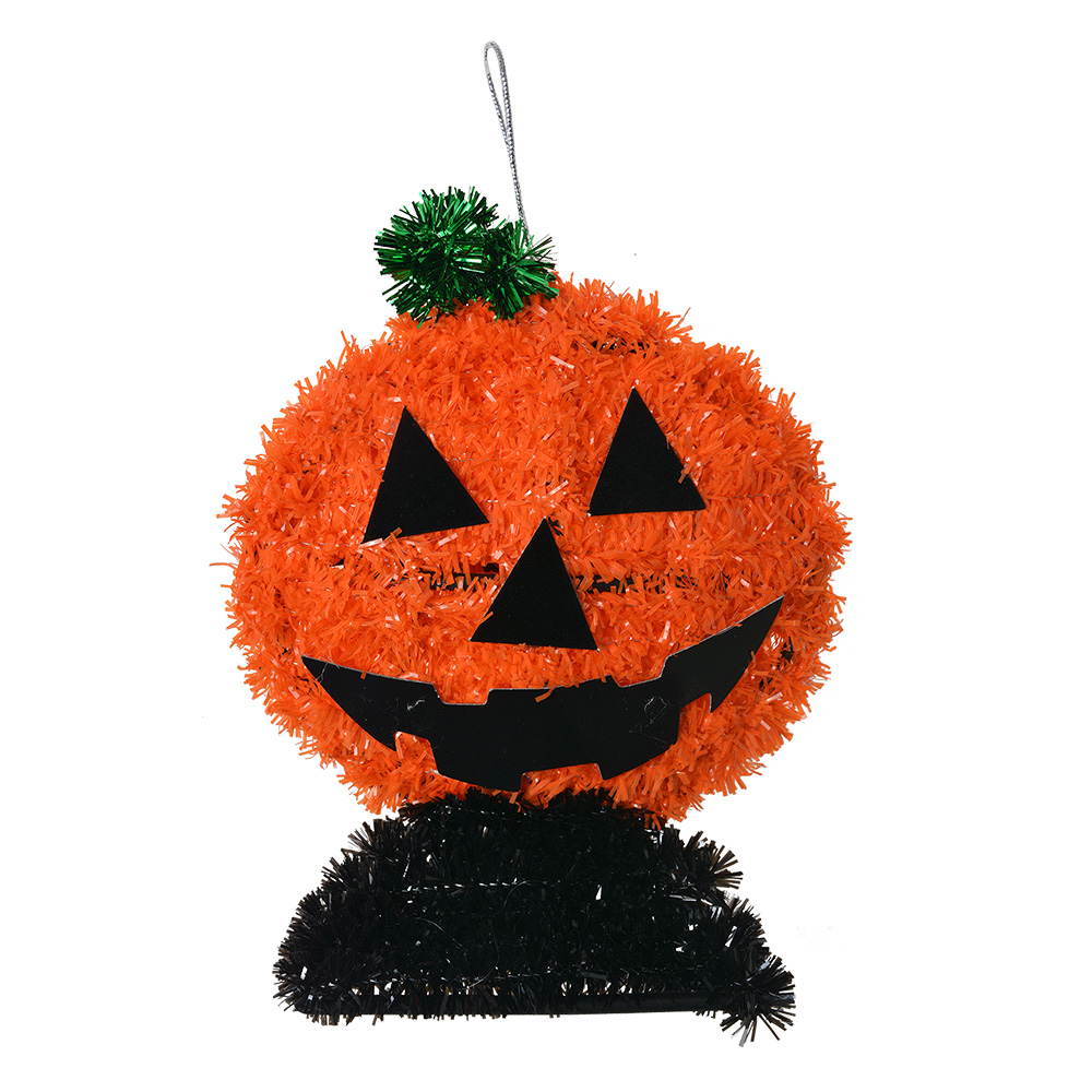Decorazione Zucca Arancio Nero 13x5x15 cm