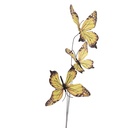 Decoration Branch with butterflies Yellow Green 10x10x65 cm