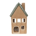 Portacandele Natale Casette Marrone, Verde 8x8x15 cm