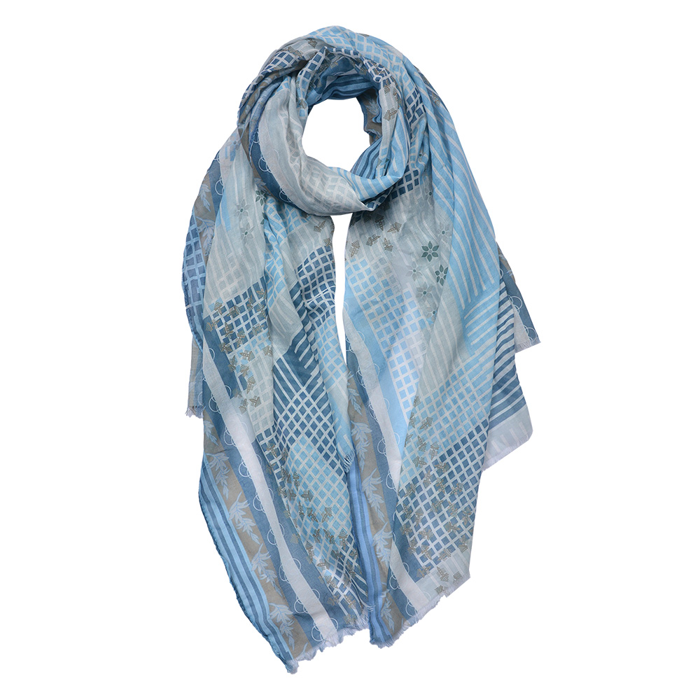 Schal Damen Muster Blau 70x180 cm