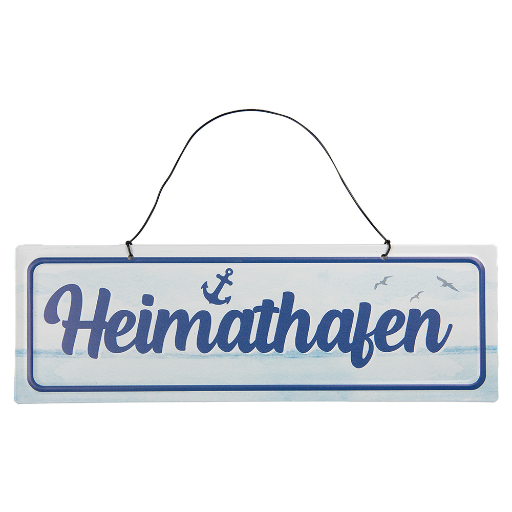 Text Board White Blue 30x1x10 cm