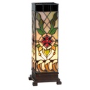 Lampe de table Tiffany Beige, Vert 12x12x35 cm E14/max 1x40W
