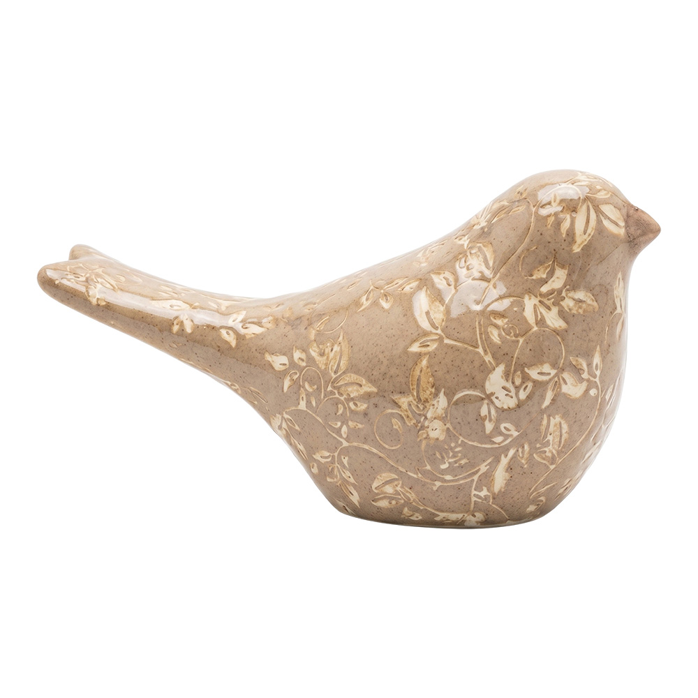 Décoration Oiseau Marron Beige 21x9x12 cm