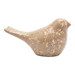 [6CE2445L] Décoration Oiseau Marron Beige 21x9x12 cm