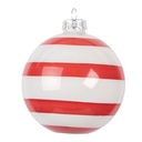 Weihnachtskugel Rot Weiß Ø 8x8 cm