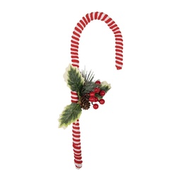 [65852] Decorazione Natalizia bastoncino di zucchero Rosso Bianco 13x3x30 cm