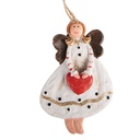 Décoration pendentif Ange Blanc Rouge 4x1x7 cm