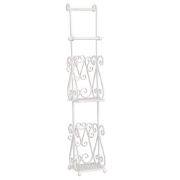 [4Y0232W] Toilet Roll Holder Hanging White 17x17x97 cm
