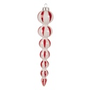Palla di Natale Bianco Rosso Ø 3x18 cm
