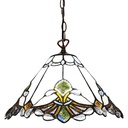 Suspension Tiffany Crème, Marron Ø 31x107 cm E27/max 1x60W