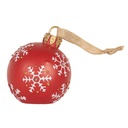 Decorazione pendente Palla di natale con LED Rosso Bianco Ø 12x14 cm