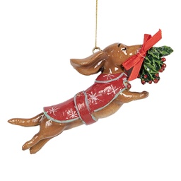 [6PR5632] Decoratie hanger hond 12x2x4 cm