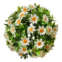 Dekorative Kugel Kunstblume Gänseblümchen Weiß Grün Ø 17 cm