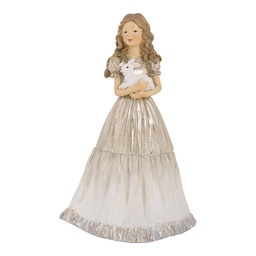 [6PR5642] Decorazione Bambino Beige Color argento 14x11x22 cm