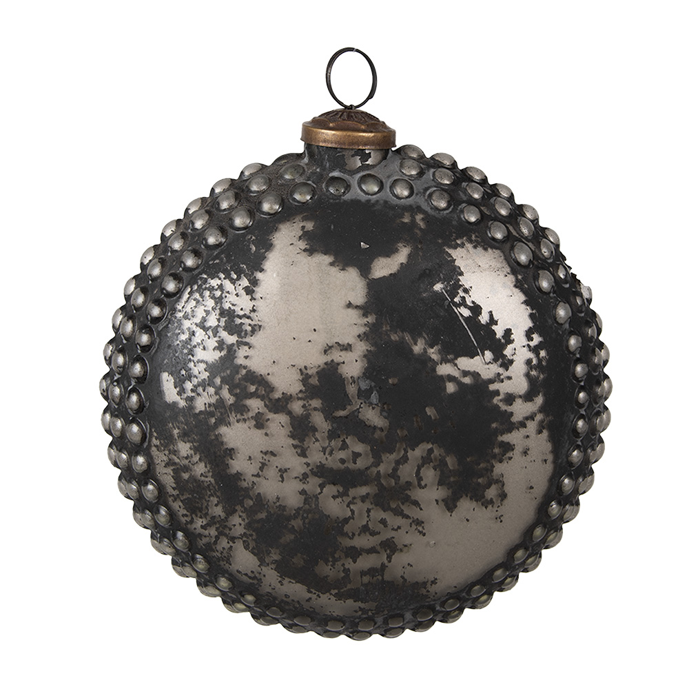Palla di Natale Nero Grigio 15x6x15 cm