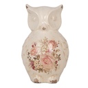 Decoration Statue Owl Beige Pink 13x12x22 cm
