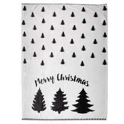 [BWX60-2] Plaid Pile Bianco Nero 130x170 cm