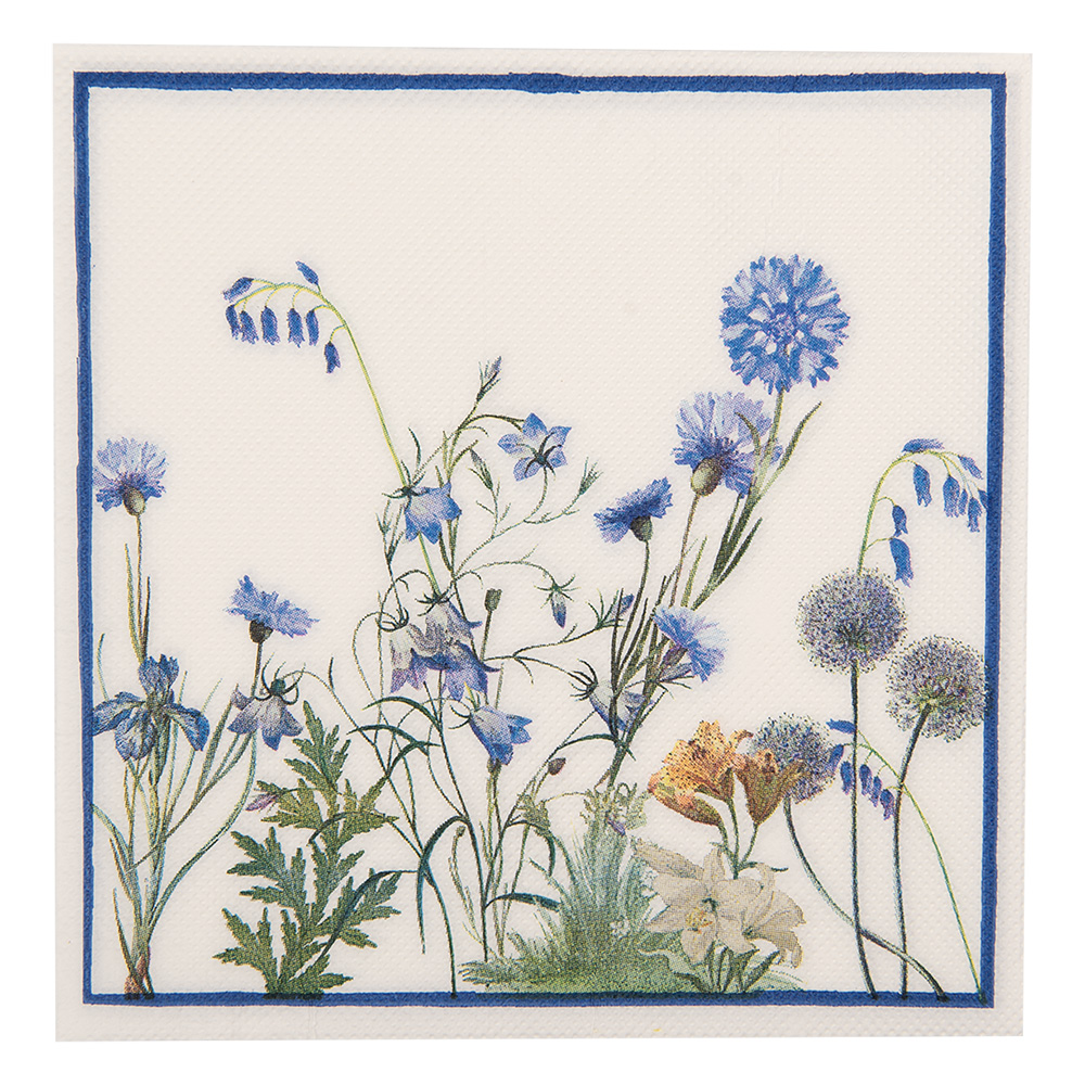 Papierservietten Weiß Blau 33x33 cm (20)