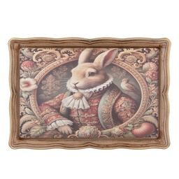 [NE87] Vassoio Decorativo Marrone Verde 31x22x2 cm