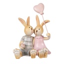 Décoration Lapins Brun Rose 8x6x10 cm
