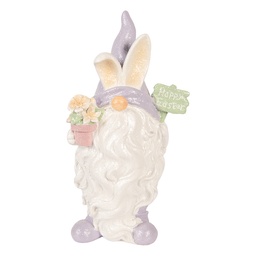 [6PR6079] Decorativa Gnomo Bianco Viola 16x10x30 cm