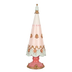 [6PR5399] Decorazione Natalizie Albero di natale Rosa Bianco Ø 10x30 cm
